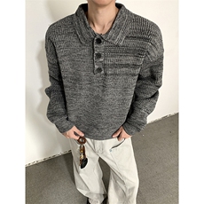得物品质秋冬款男polo领毛衣扎染针织衫宽松外套M5804P75，男装针织衫/毛衣，星座1013-1
