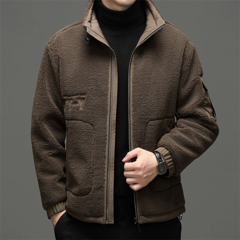 立领颗粒绒羽绒服保暖男装新款加厚保暖宽松上衣中年立领男士外套,男装羽绒服,电商B212（原钱塘6029）