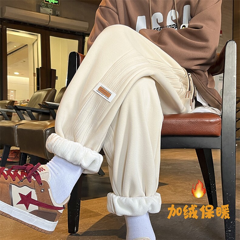 加绒加厚休闲束脚运动卫裤KK380P55控78,男装休闲裤,星座712
