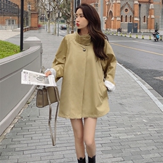 卡其色休闲短款风衣外套女2025春季新款高级感时尚炸街斗篷大衣潮，女装风衣，浙宝276（原081）