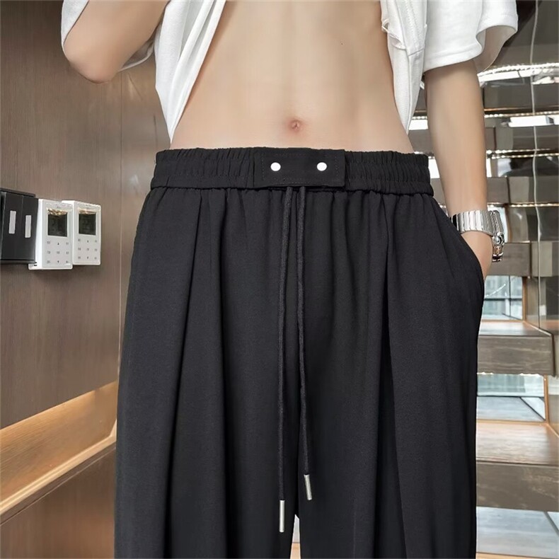 冰丝速干男裤夏季薄款免烫抗皱垂坠感高级休闲裤西裤子K28399-P33图片