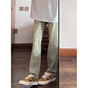 【有货】黄泥色517弯刀牛仔裤男修身直筒vibe微喇裤9062LL-特P45图片