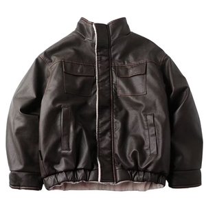 网图做旧复古羊羔毛皮衣棉服工装飞行员棉衣外套A025-SY1187-P125图片