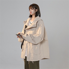 JK8107/P75春装现货冲锋衣男女美式工装外套连帽风衣宽松夹克，男装夹克，电商A141