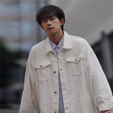 25新款抖音品质男士宽松纯色情侣休闲水洗上衣N961/P85128，男装夹克，星座202