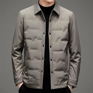 纯色翻领90鹅绒羽绒服男士冬季商务休闲简约羽绒袄MSNAD2118-P265图片