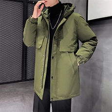 有版权连帽纯色班服团体情侣学生团建可印花羽绒服男士修身长款，男装羽绒服，星座301D-5(原星座1415）