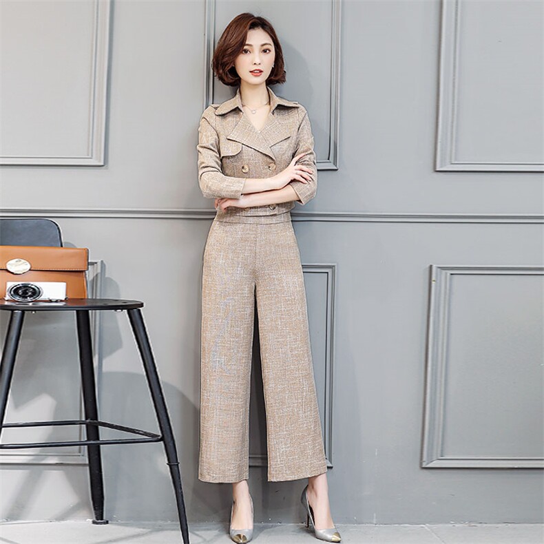 气质韩版简约显瘦修身套装/套裙纯色2021年春季,女装套装/套裙,贵人树