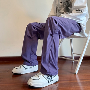 美式潮流休闲裤男港风宽松直筒拖地裤束脚裤卫裤 KP811 P45图片