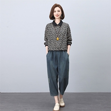 时尚休闲女装套装宽松显瘦牛仔裤两件套舒适百搭日常穿搭，女装套装/套裙，叶笙衣