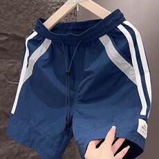 夏新款简约拼接男休闲短裤百搭舒适透气运动速干五分裤BM146P32，男装牛仔裤，星座1013-5