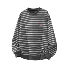 2026春季新款港风内景大码条纹刺绣卫衣M-5XHW25767-特P30，男装卫衣，电商A022