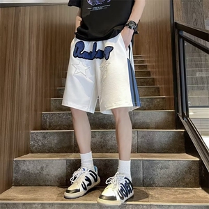 美式复古刺绣短裤男夏季潮牌宽松直筒卫裤 P30图片