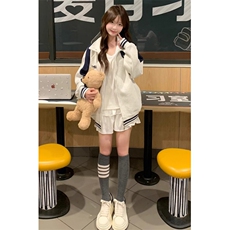 撞色拼接棒球服外套女秋季新款学院风宽松慵懒风开衫卫衣WX806，女装短外套，星座1116A（原606A-3）
