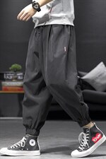 2023春新沙发墙模特大码男束脚宽松加肥加大九分休闲裤K2010-P35，男装休闲裤，电商A082
