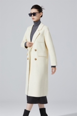 羊毛毛呢外套女秋冬新款保暖气质纯色呢大衣，女装毛呢外套，高哲羊绒