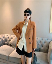 【现货】休闲韩版橙金纺外套，其它，水锦红