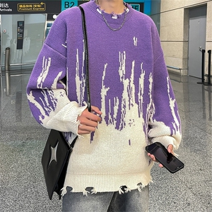M8172/P65冬季新款毛衣男港?韩版美式潮牌上衣潮流情侣针织衫图片