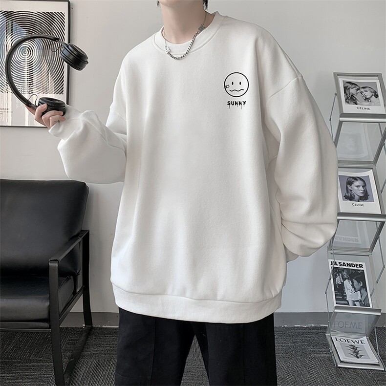圆领卫衣男大码加厚加绒长袖t恤男S6072-P28加绒款-P33,男装卫衣,电商A040
