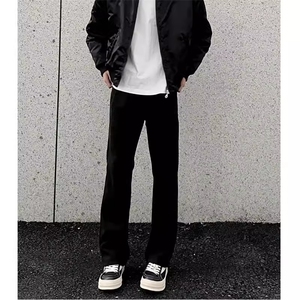 1506/QA210/P43秋冬美式高街运动休闲裤情侣潮男黑色弯刀卫裤男图片