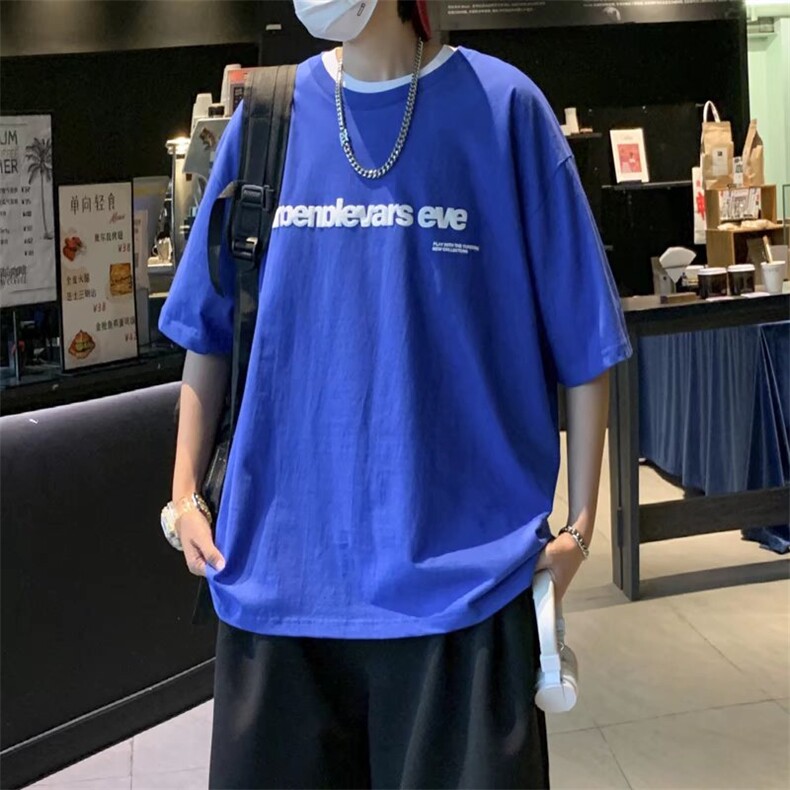 潮男t恤ins潮流港风短袖设计感小众简约JC40P32图片