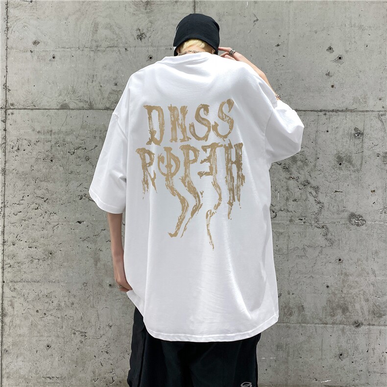 蝴蝶印花高街纯棉短袖T恤大码M~5XLXZ604-DT210-P25控38,男装T恤,星座604