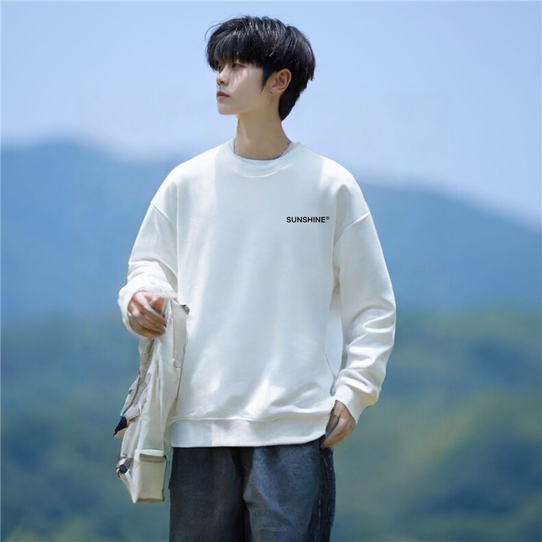 W11男女休闲大码小字母印花圆领长袖卫衣外套学生青少年团队班服,女装短外套,星座115A(原星座507）