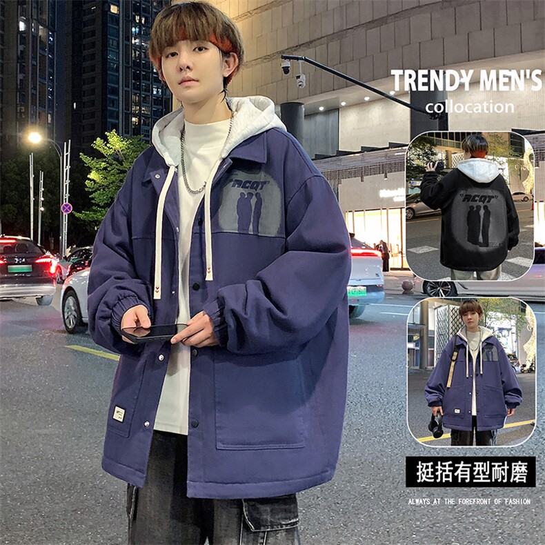 秋季新款潮牌连帽休闲假两件夹克外套男女A436-1039-P80128,男装夹克,电商A436