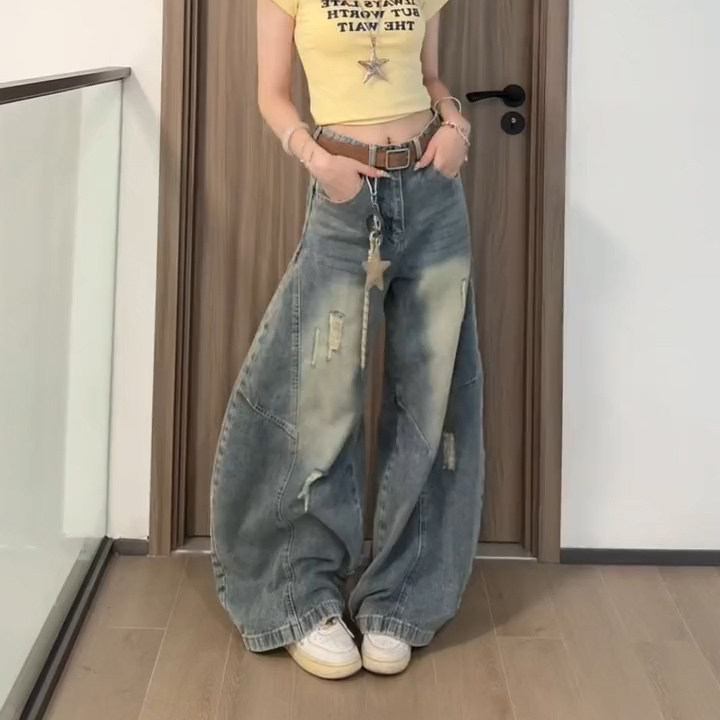 宽松牛仔裤男女同款长裤A47-P50,男装牛仔裤,电商D312