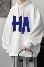 WY2258-P35加绒款-P40纯棉连帽卫衣男大码运动帽衫宽松薄外套男，男装卫衣，电商A040