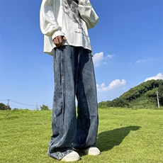 复古牛仔裤男秋季美式街头宽松垂感老爹裤C992P50，男装牛仔裤，星座1116-2