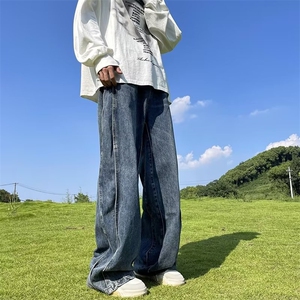 复古牛仔裤男秋季美式街头宽松垂感老爹裤 C992 P50图片
