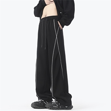 现货现货2025年秋季新款宽松休闲卫裤男D329-QM751-P50-控78，男装休闲裤，电商D329