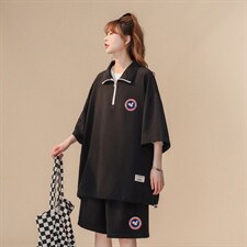 中性2023夏季新款时尚运动休闲百搭情侣套装TZ751P75控98，男装休闲套装，A247A