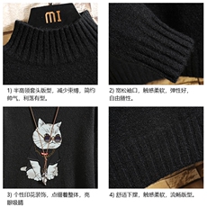 M18044-P45加绒款-P65半高领毛衣男士大码针织衫男毛线衣男线衫，男装针织衫/毛衣，电商A040A
