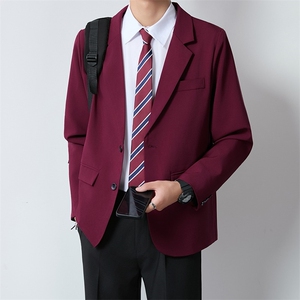 红色商务休闲正装西装男士新郎结婚礼服演出西服外套W6868-P50图片