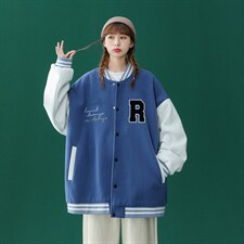 中性风2023秋季新款拼色港风潮牌印花棒球服夹克外套G94p65控78，男装夹克，A247A