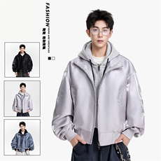 得物二开美式潮街头设计感假两件夹克外套男2025秋季JK1220-P100，男装夹克，星座1103-3