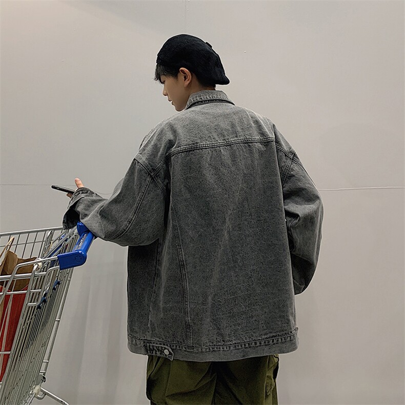 1港风秋季新款情侣宽松休闲潮流牛仔夹克男士外套7207P78控98,男装夹克,星座226-2