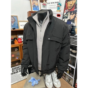 美式复古飞行员夹克男款冬季潮牌宽松立领工装棉服加厚保暖外套男图片