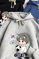 WY2207-P35加绒款-P40纯棉连帽卫衣男大码运动帽衫宽松薄，男装卫衣，电商A040