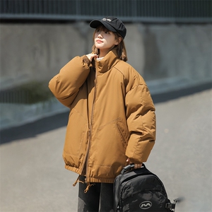 现货冬季美式休闲加厚雪山外套夹克立领纯色三防户外工装棉服图片