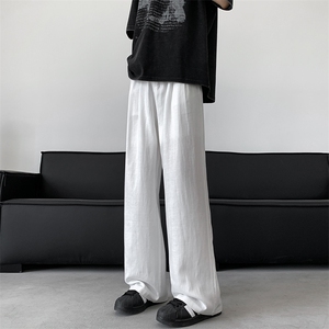 8XL-M 特大码亚麻阔腿裤男夏棉麻西装裤垂感冰丝裤K981P68图片
