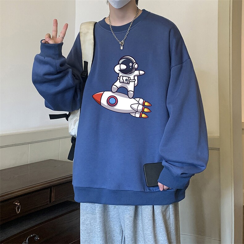圆领卫衣男大码加厚加绒长袖t恤男S6158-P28加绒款-P33,男装卫衣,电商A040