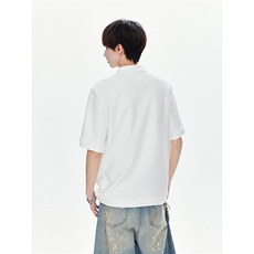高级感夏季短袖t恤男痞帅正肩亨利领polo衫半袖25XT77300特批28，男装T恤，电商A042