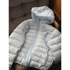 1506A/G79100/P94韩系蓝色甜美波点连帽排骨棉服女冬季新款小众面，男装棉衣，星座1506A