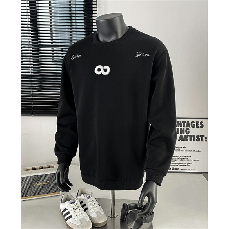 自家图！美式重磅刺绣圆领套头卫衣，男装卫衣，星座617C