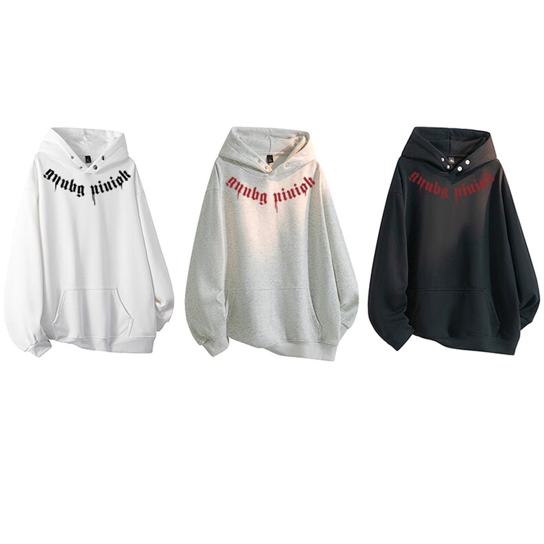 抖音得物品质380克全棉美式宽松两粒扣印花连帽卫衣ACM2203，男装卫衣，电商A443