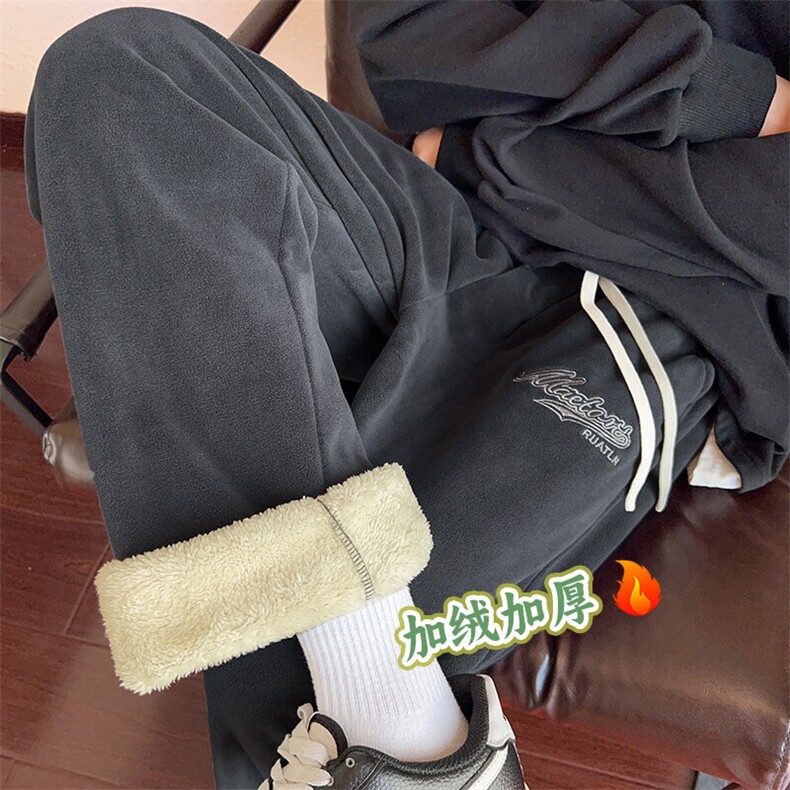 217-2-NK556-P45 冬季新款羊羔绒加绒加厚直筒休闲裤男大码卫裤图片