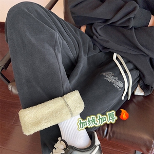 217-2-NK556-P45 冬季新款羊羔绒加绒加厚直筒休闲裤男大码卫裤图片
